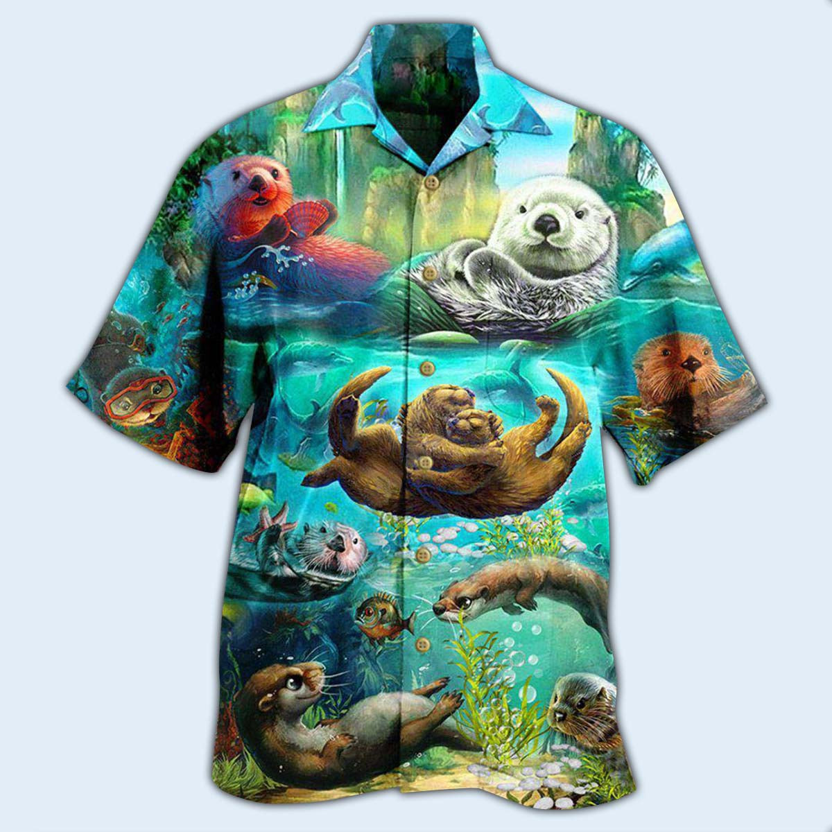 Otter Animals You Are My Otter Half In The Ocean - Hawaiian Shirt - Owls Matrix LTD