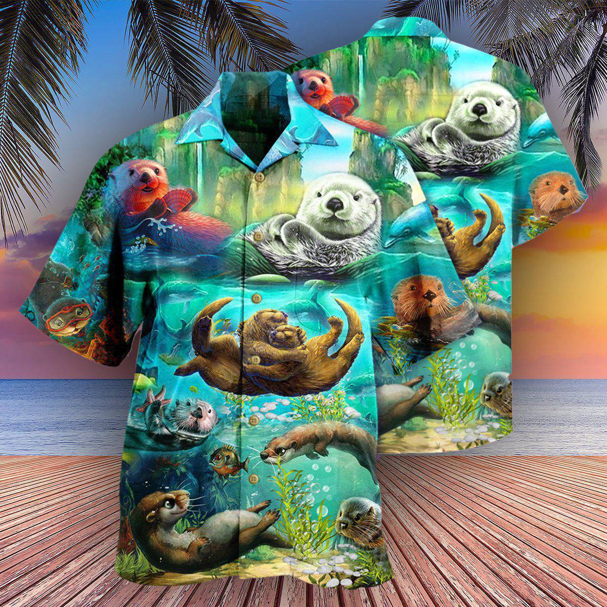 Otter Animals You Are My Otter Half In The Ocean - Hawaiian Shirt - Owls Matrix LTD