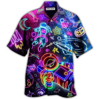 Hawaiian Shirt / Adults / S Astronaut Galaxy Escape To The Stars - Hawaiian Shirt - Owls Matrix LTD