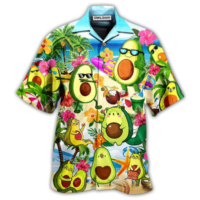 Hawaiian Shirt / Adults / S Avocado Chilling By The Beach - Hawaiian Shirt - Owls Matrix LTD