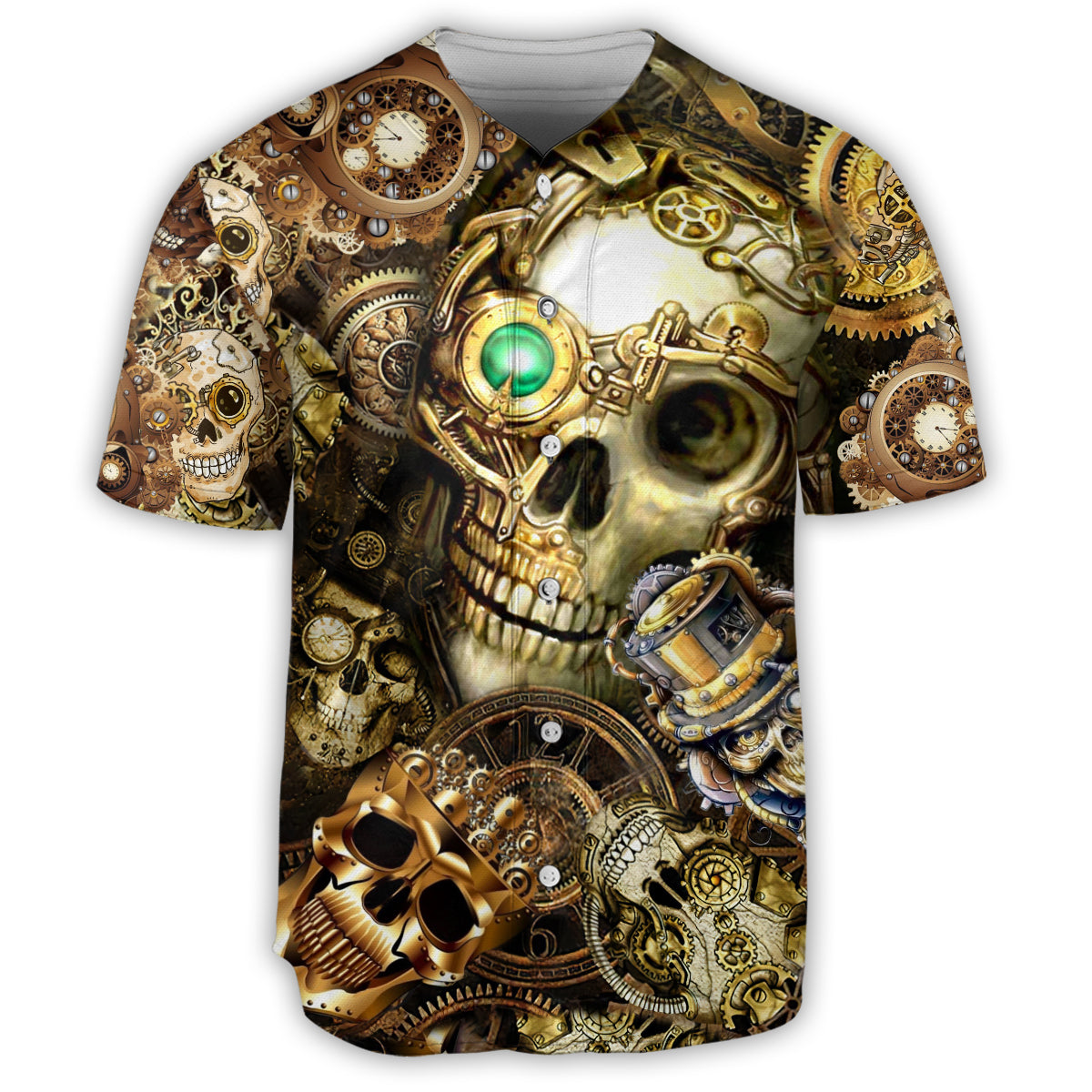 S Skull Amazing Steampunk - Baseball Jersey - Owls Matrix LTD