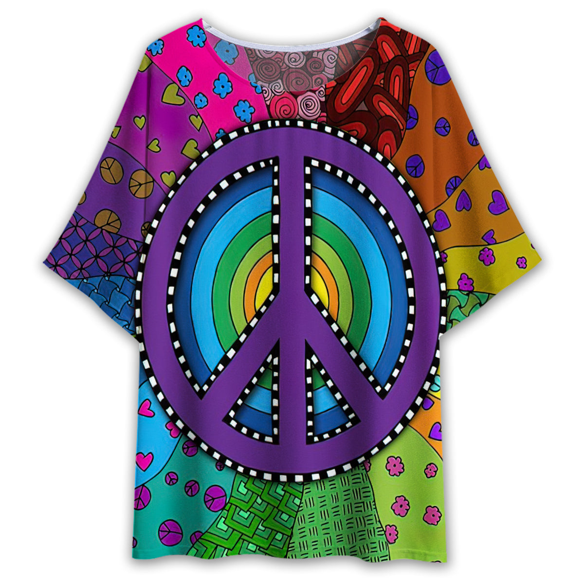 S Hippie It's A Wonderful Life - Women's T-shirt With Bat Sleeve - Owls Matrix LTD
