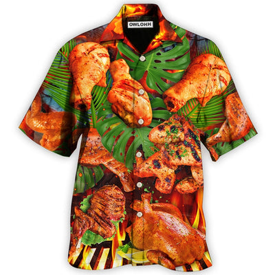 Hawaiian Shirt / Adults / S BBQ Food Lover Chicken Style - Hawaiian Shirt - Owls Matrix LTD