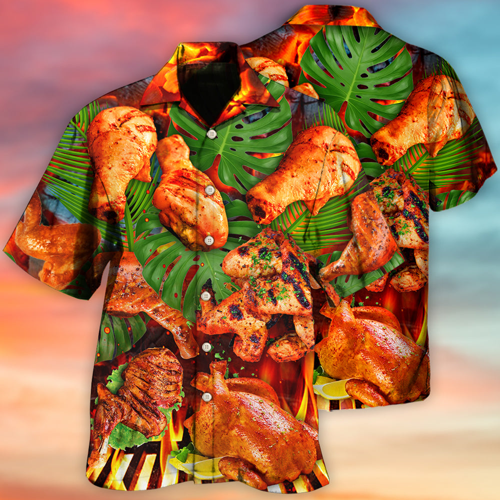 BBQ Food Lover Chicken Style - Hawaiian Shirt - Owls Matrix LTD