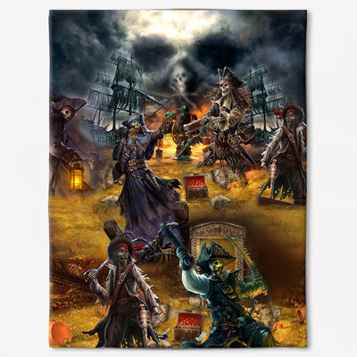 50" x 60" Skull Hunting Treasure Journey - Flannel Blanket - Owls Matrix LTD