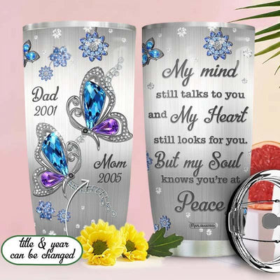 Butterfly My Mind My Heart And Peace Personalized - Tumbler - Owls Matrix LTD