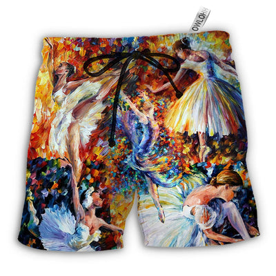 Beach Short / Adults / S Ballet Beautiful Color Art - Beach Short - Owls Matrix LTD