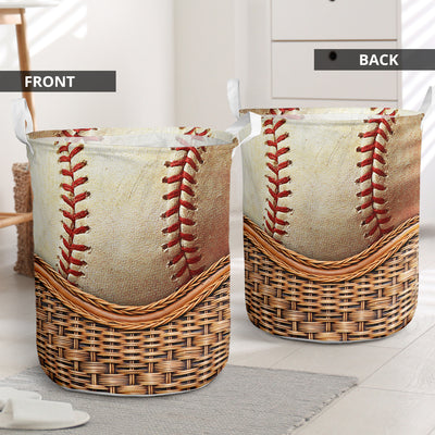 Baseball Rattan Teaxture - Laundry Basket - Owls Matrix LTD