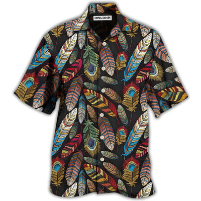 Hawaiian Shirt / Adults / S Native Beautiful Feather Look At - Hawaiian Shirt - Owls Matrix LTD