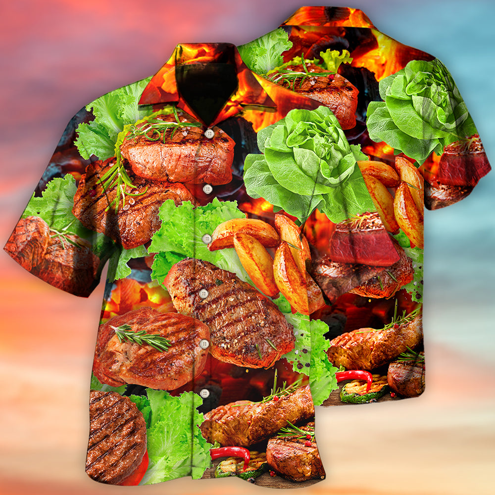BBQ Beefsteak Salad - Hawaiian Shirt - Owls Matrix LTD