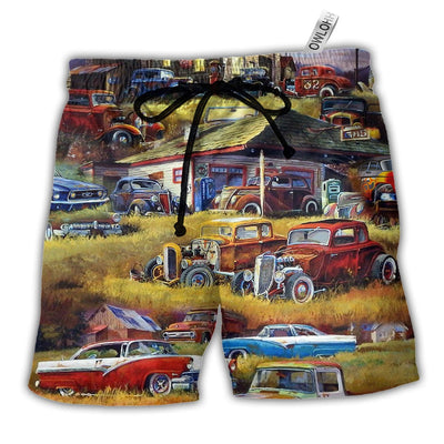 Beach Short / Adults / S Being With The Classic Is A Bless Car Vintage - Beach Short - Owls Matrix LTD