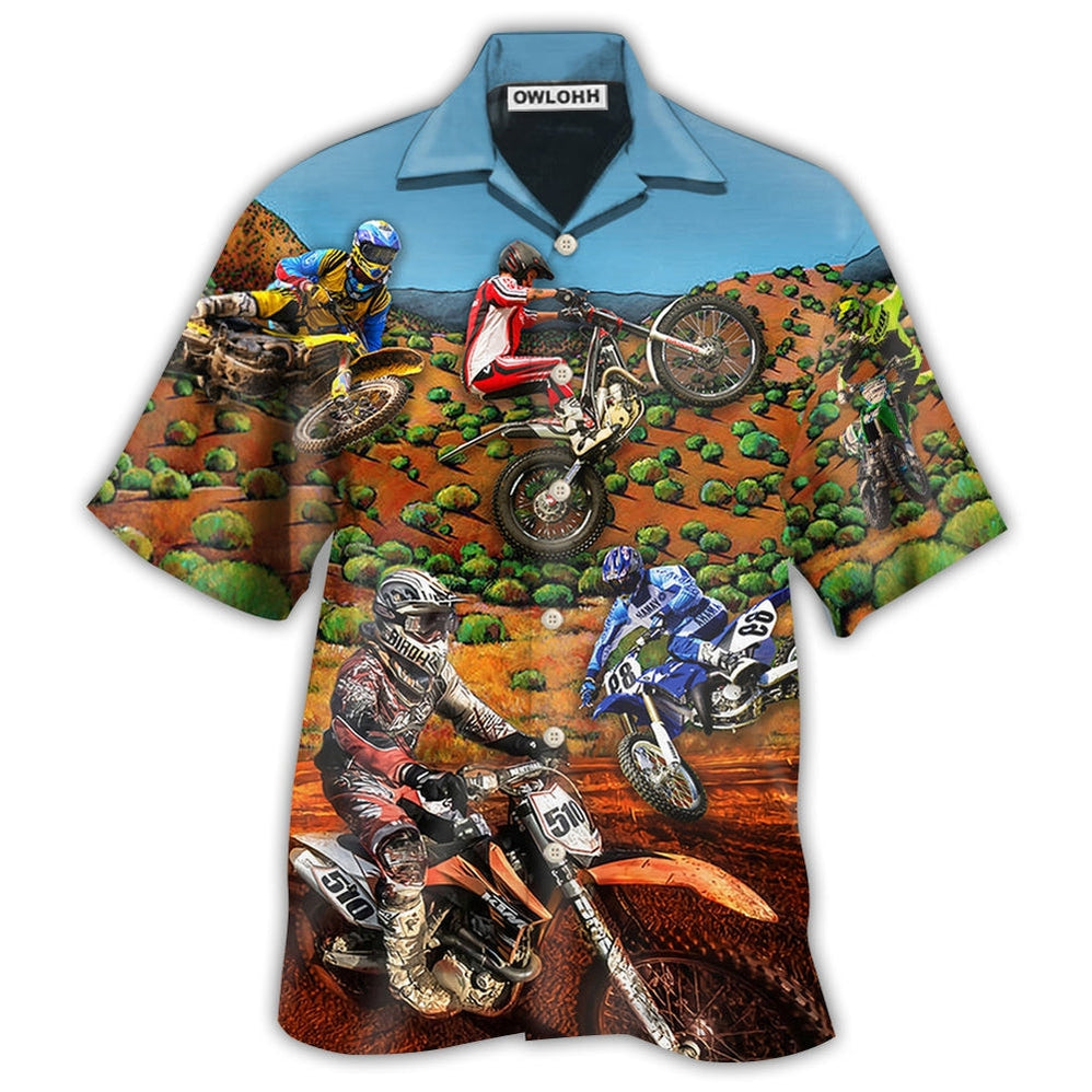 Hawaiian Shirt / Adults / S Bike Dirt Bike Cool Style - Hawaiian shirt - Owls Matrix LTD