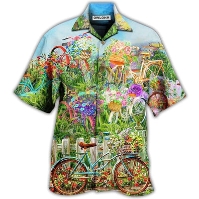Hawaiian Shirt / Adults / S Bike Love Flowers So Much - Hawaiian Shirt - Owls Matrix LTD