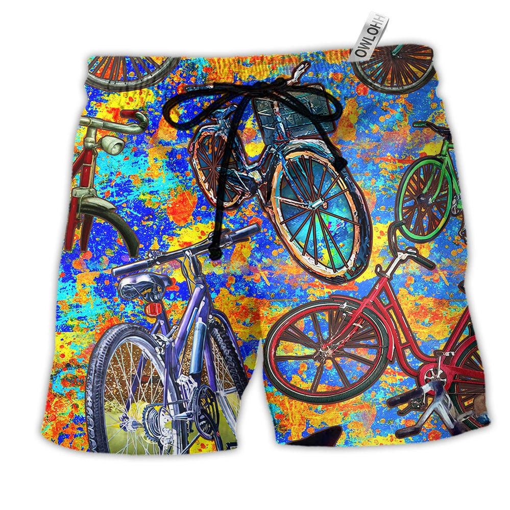 Beach Short / Adults / S Bike Love Summer Color Style - Beach Short - Owls Matrix LTD