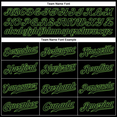 Custom Black Black-Neon Green Authentic Baseball Jersey - Owls Matrix LTD