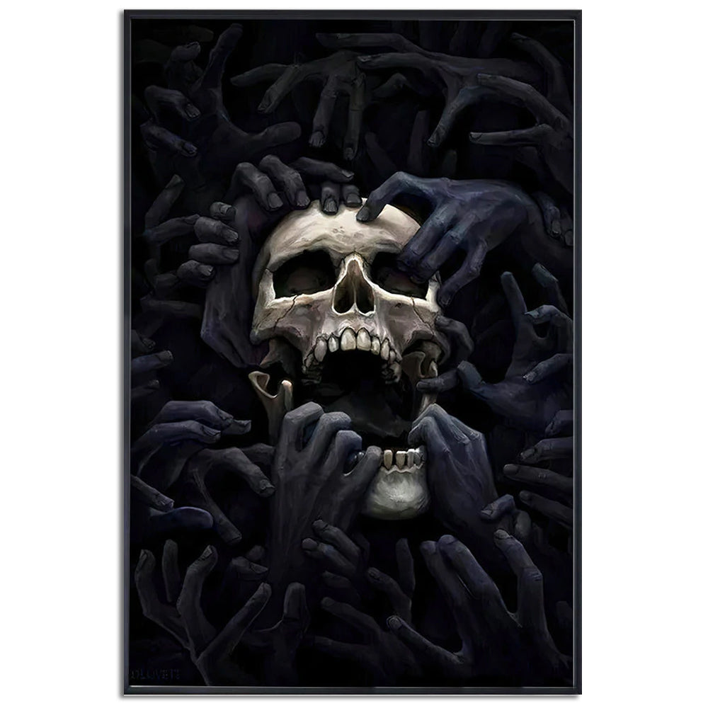 12x18 Inch Skull Black Skull Cool Strong - Vertical Poster - Owls Matrix LTD