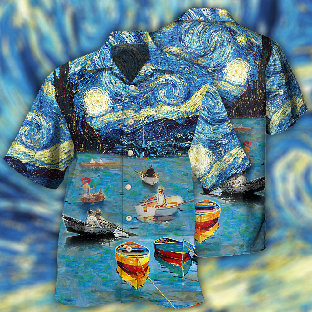 Boat Mysterious Art Sky - Hawaiian Shirt - Owls Matrix LTD