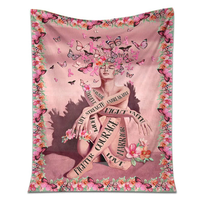 50" x 60" Breast Cancer Survivor Breast Cancer Awareness - Flannel Blanket - Owls Matrix LTD