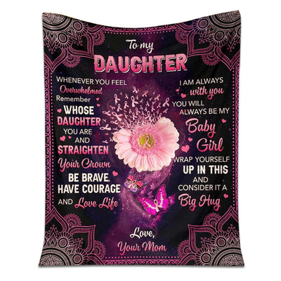 50" x 60" Breast Cancer To My Daughter Breast Cancer Awareness - Flannel Blanket - Owls Matrix LTD