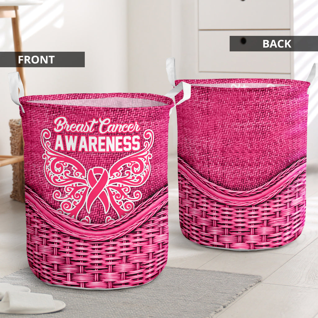Breast Cancer Rattan Teaxture - Laundry basket - Owls Matrix LTD