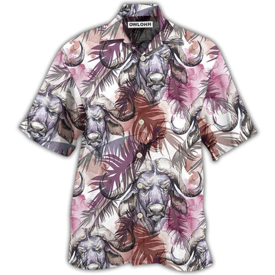 Hawaiian Shirt / Adults / S Buffalo Behind Tropical Leaf - Hawaiian Shirt - Owls Matrix LTD