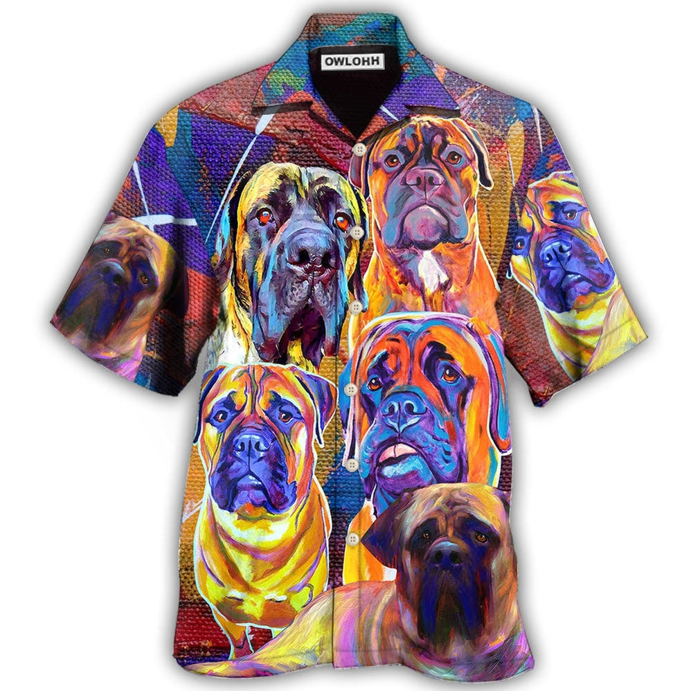 Hawaiian Shirt / Adults / S Bullmastiff Cool Painting Dog Lover - Hawaiian Shirt - Owls Matrix LTD