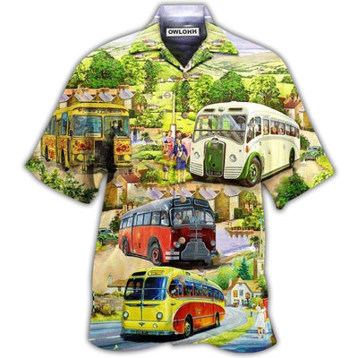 Hawaiian Shirt / Adults / S Bus Make Bus Driver Great Again And Again Field - Hawaiian Shirt - Owls Matrix LTD