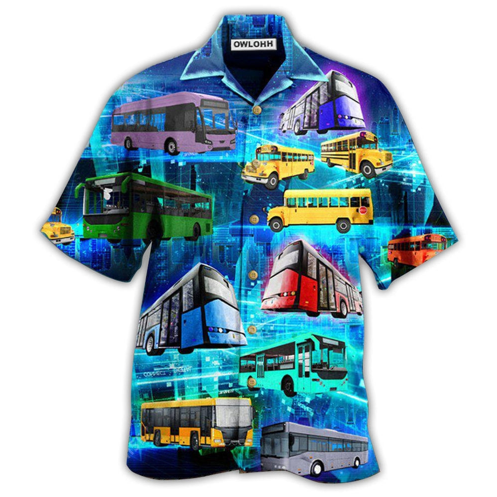 Hawaiian Shirt / Adults / S Bus Take A Bus Take An Amazing Journey - Hawaiian Shirt - Owls Matrix LTD