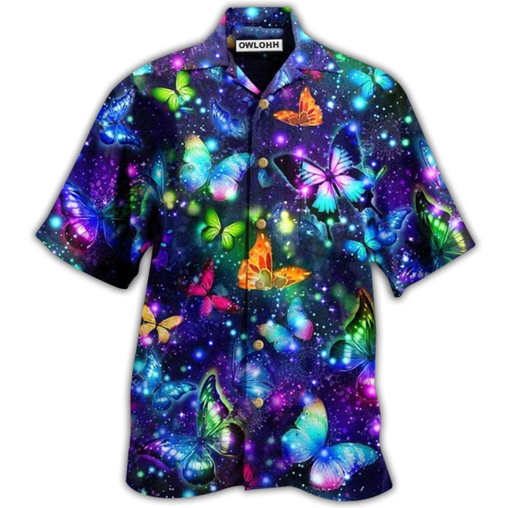 Hawaiian Shirt / Adults / S Butterfly Colorful In Dark - Hawaiian Shirt - Owls Matrix LTD