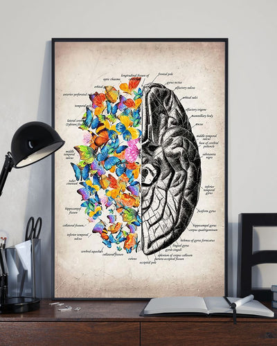 Butterfly Brain Colorful Classic - Vertical Poster - Owls Matrix LTD