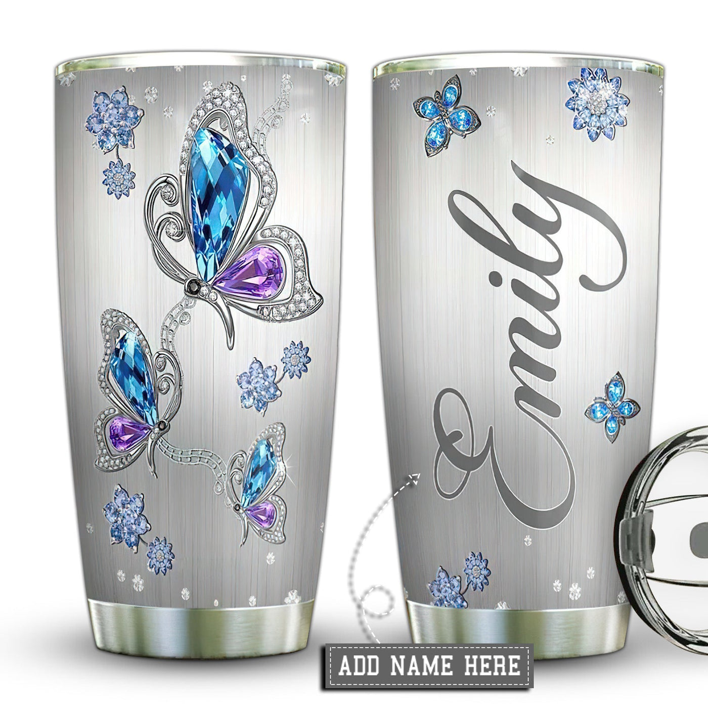 20OZ Butterfly Jewelry Style Personalized - Tumbler - Owls Matrix LTD