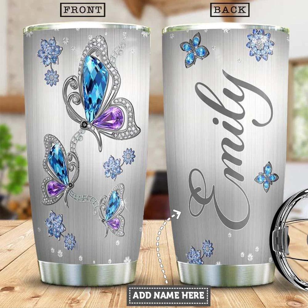 Butterfly Jewelry Style Personalized - Tumbler - Owls Matrix LTD