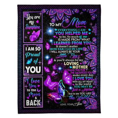 Butterfly To Me You Are The World Mother - Flannel Blanket - Owls Matrix LTD