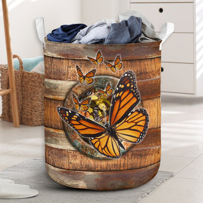Butterfly Wood Vintage - Laundry Basket - Owls Matrix LTD