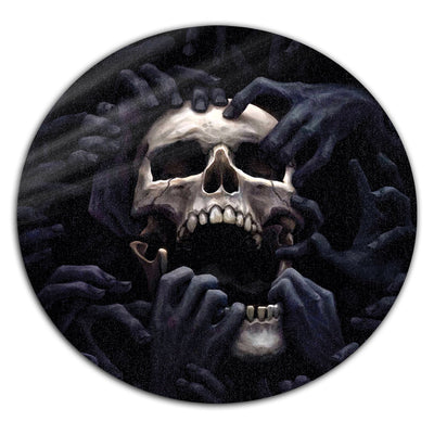 S (25 Inch) Skull Love Darkness Amazing - Round Mat - Owls Matrix LTD