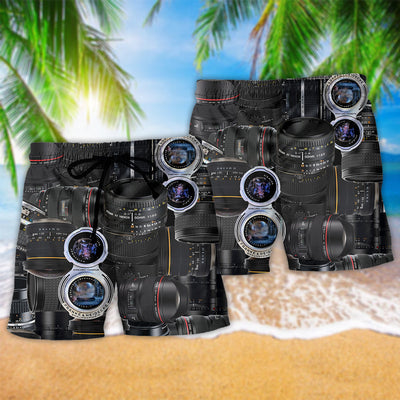 Camera Once A Photographer Always A Photographer - Beach Short - Owls Matrix LTD