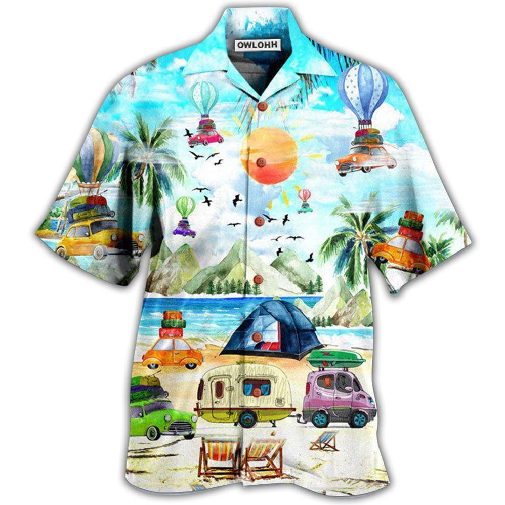Hawaiian Shirt / Adults / S Camping Get High With - Hawaiian Shirt - Owls Matrix LTD