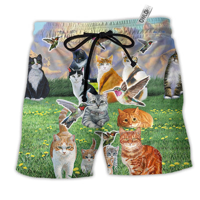 Beach Short / Adults / S Cat All Cats Go To Heaven - Beach Short - Owls Matrix LTD