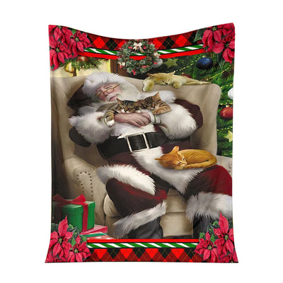 50" x 60" Cat All I Want For Christmas Is A Nap Cat - Flannel Blanket - Owls Matrix LTD