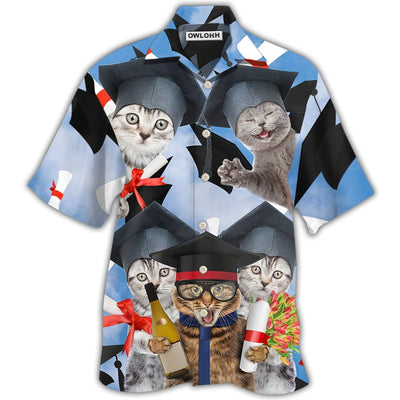 Cat Graduation Cute Cat - Hawaiian Shirt - Owls Matrix LTD