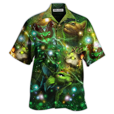 Hawaiian Shirt / Adults / S Cat Love Night And Star Mysterious - Hawaiian Shirt - Owls Matrix LTD
