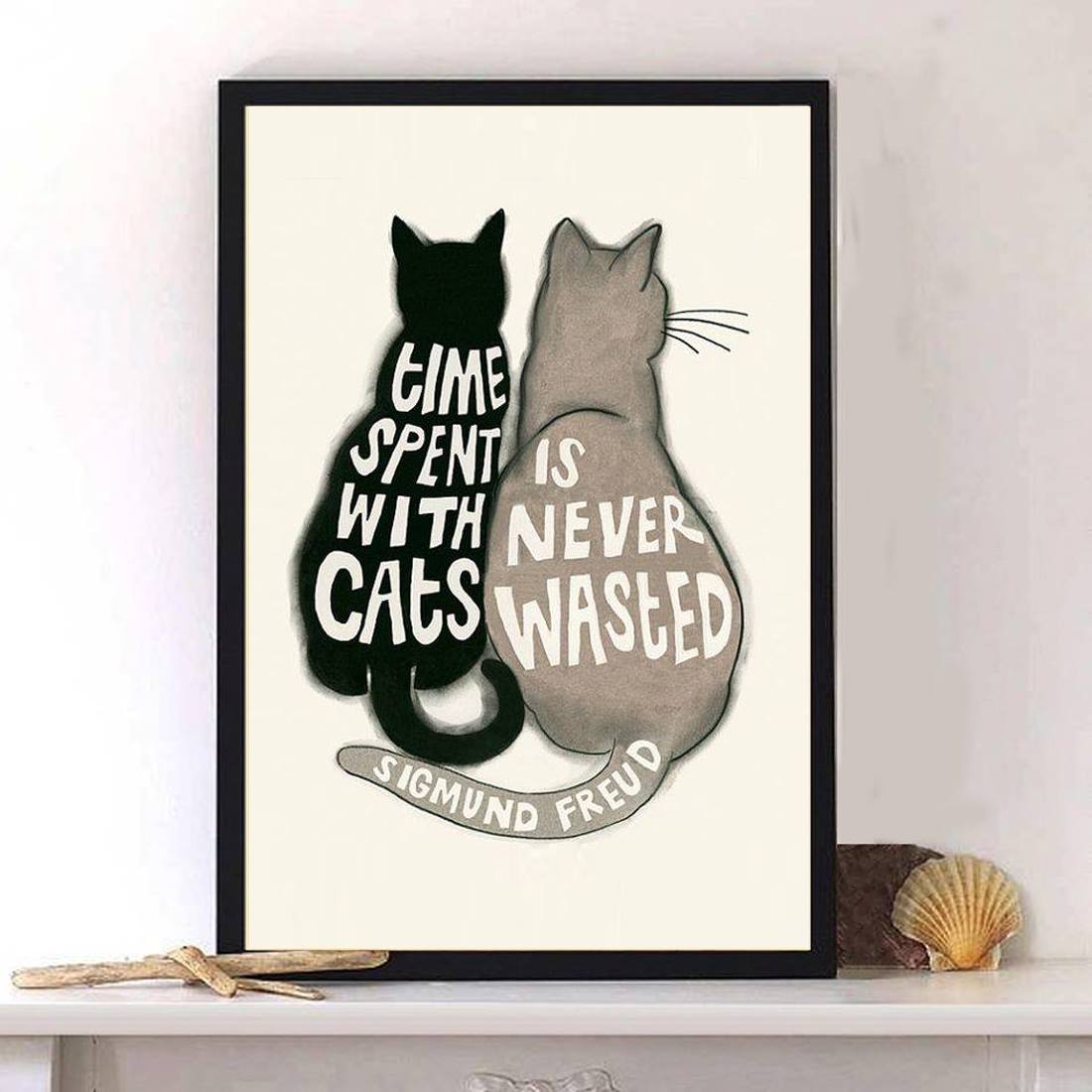 Cat Couple Time Spent With Cats - Vertical Poster - Owls Matrix LTD