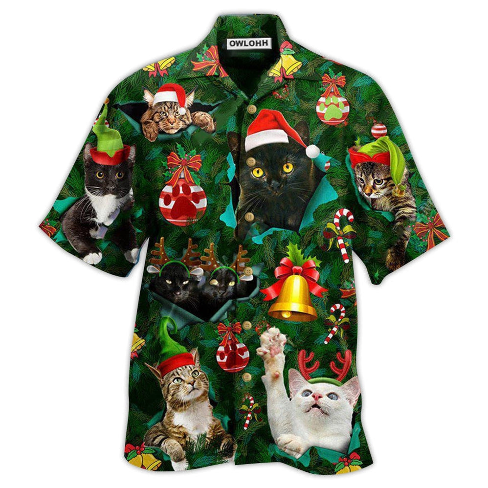 Hawaiian Shirt / Adults / S Cat Meowy Christmas - Hawaiian Shirt - Owls Matrix LTD