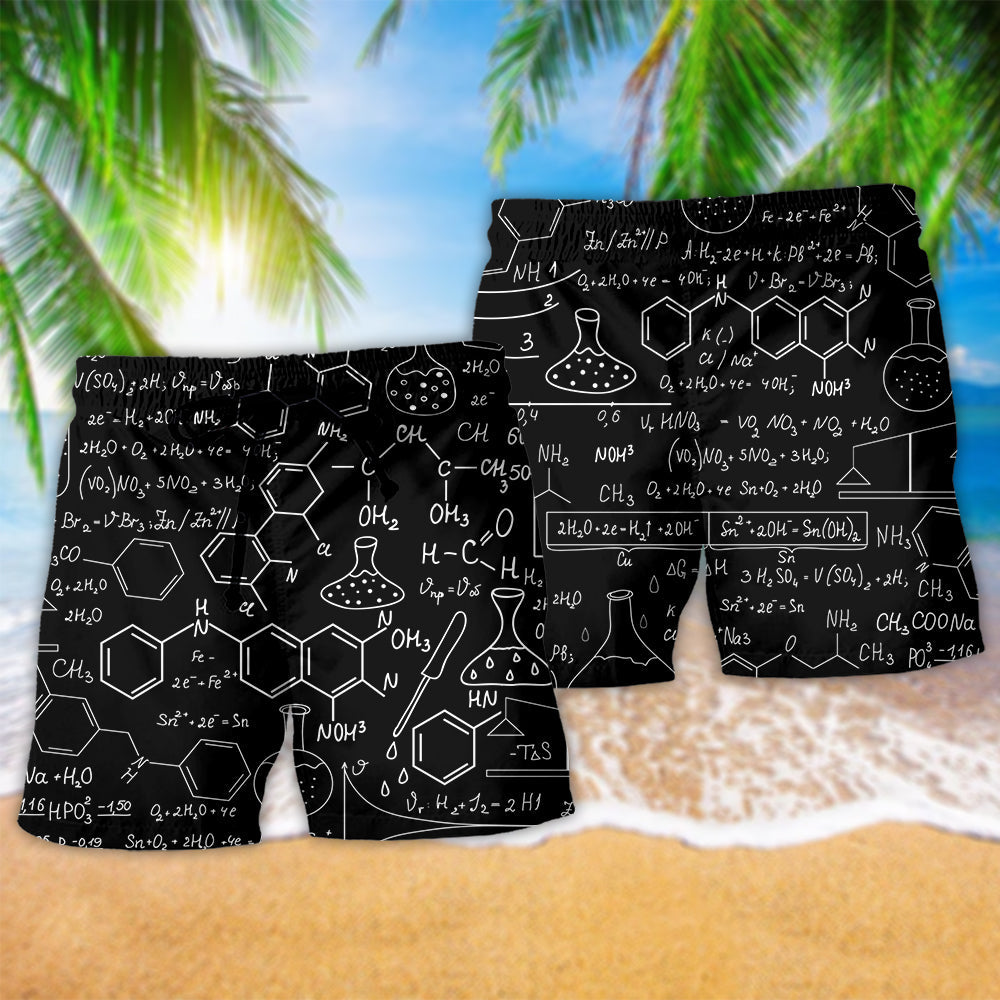 Chemistry Black Style Simple - Beach Short - Owls Matrix LTD