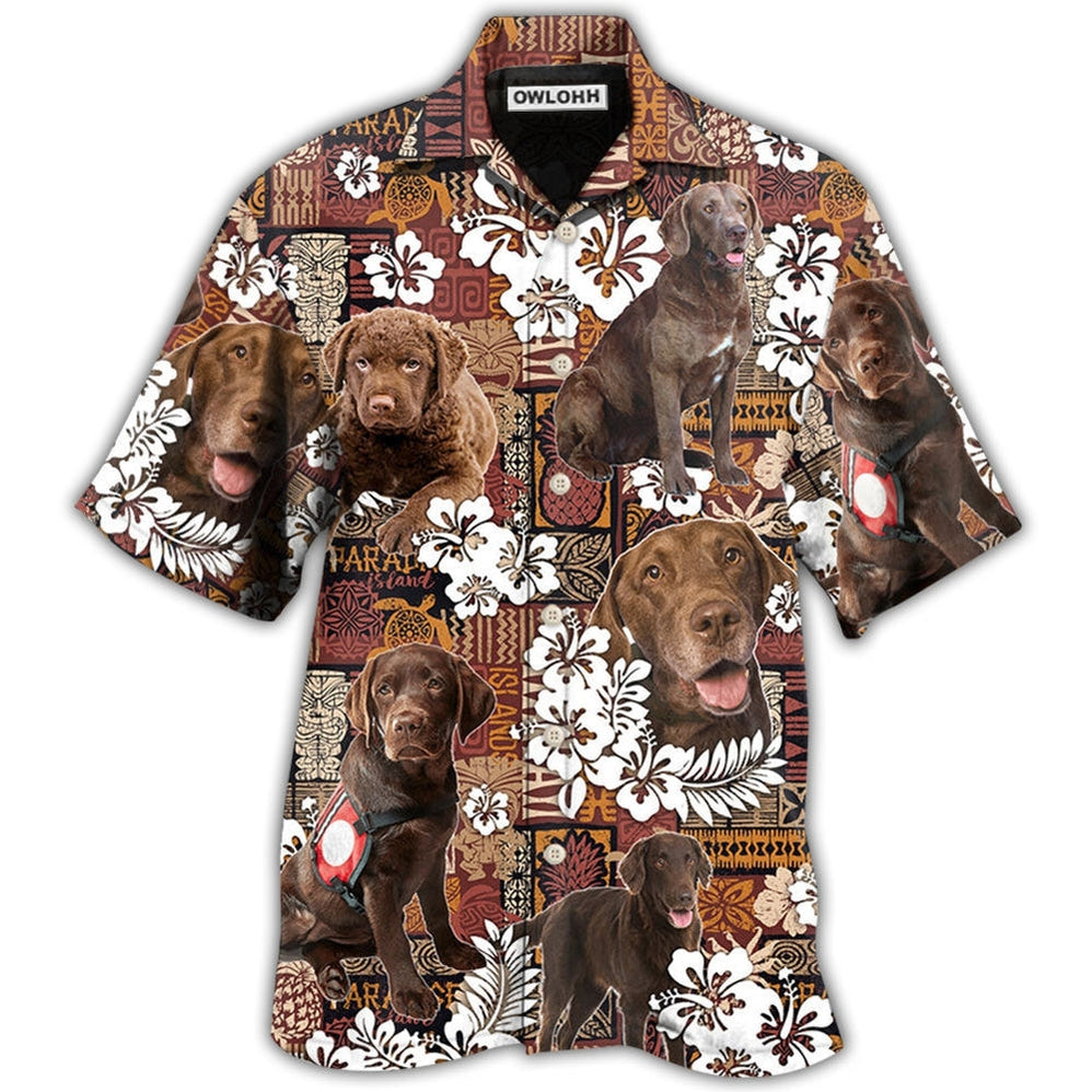 Hawaiian Shirt / Adults / S Chesapeake Bay Retriever Dog Tropical Floral Vintage - Hawaiian Shirt - Owls Matrix LTD