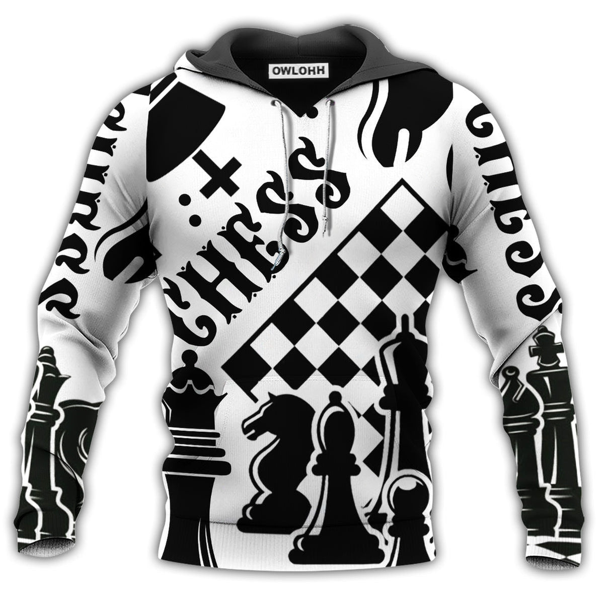 Unisex Hoodie / S Chess Black And White Style - Hoodie - Owls Matrix LTD