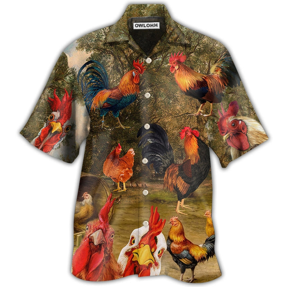Hawaiian Shirt / Adults / S Chicken Old Garden - Hawaiian Shirt - Owls Matrix LTD