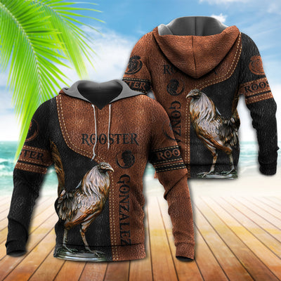 Chicken Rooster Amazing Leather Style Personalized - Hoodie - Owls Matrix LTD