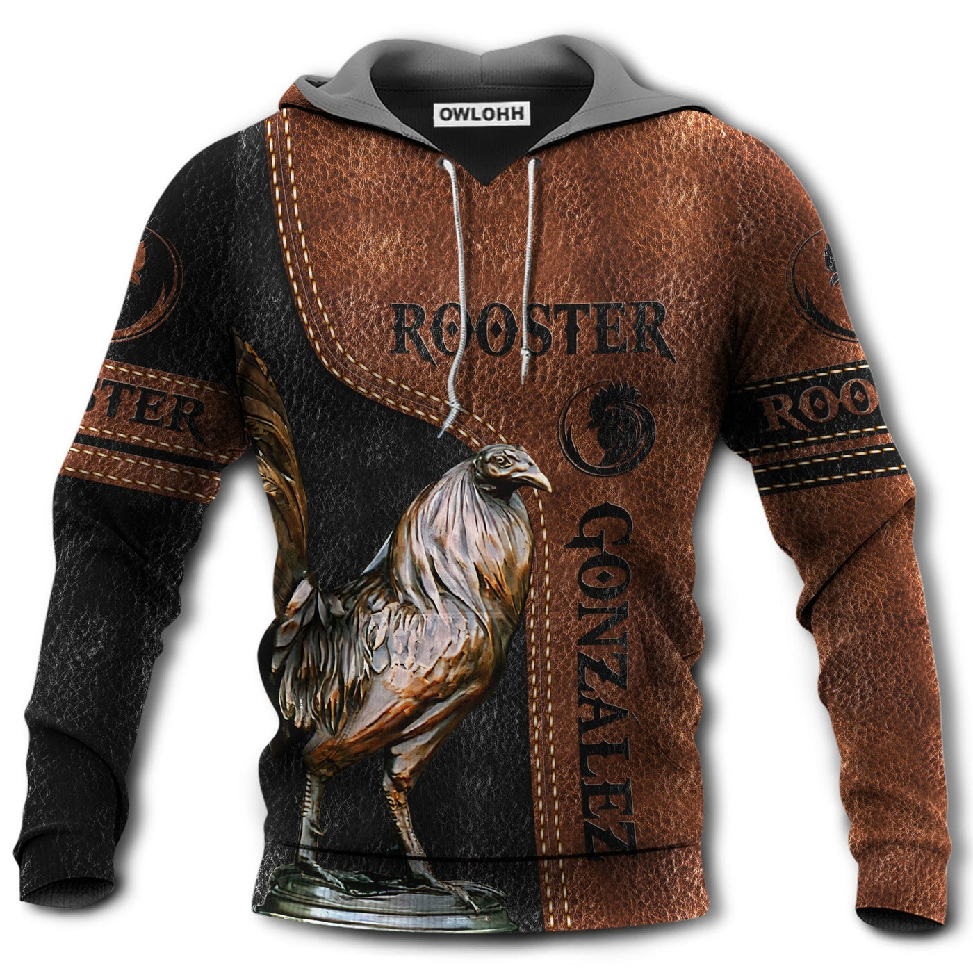 Unisex Hoodie / S Chicken Rooster Amazing Leather Style Personalized - Hoodie - Owls Matrix LTD