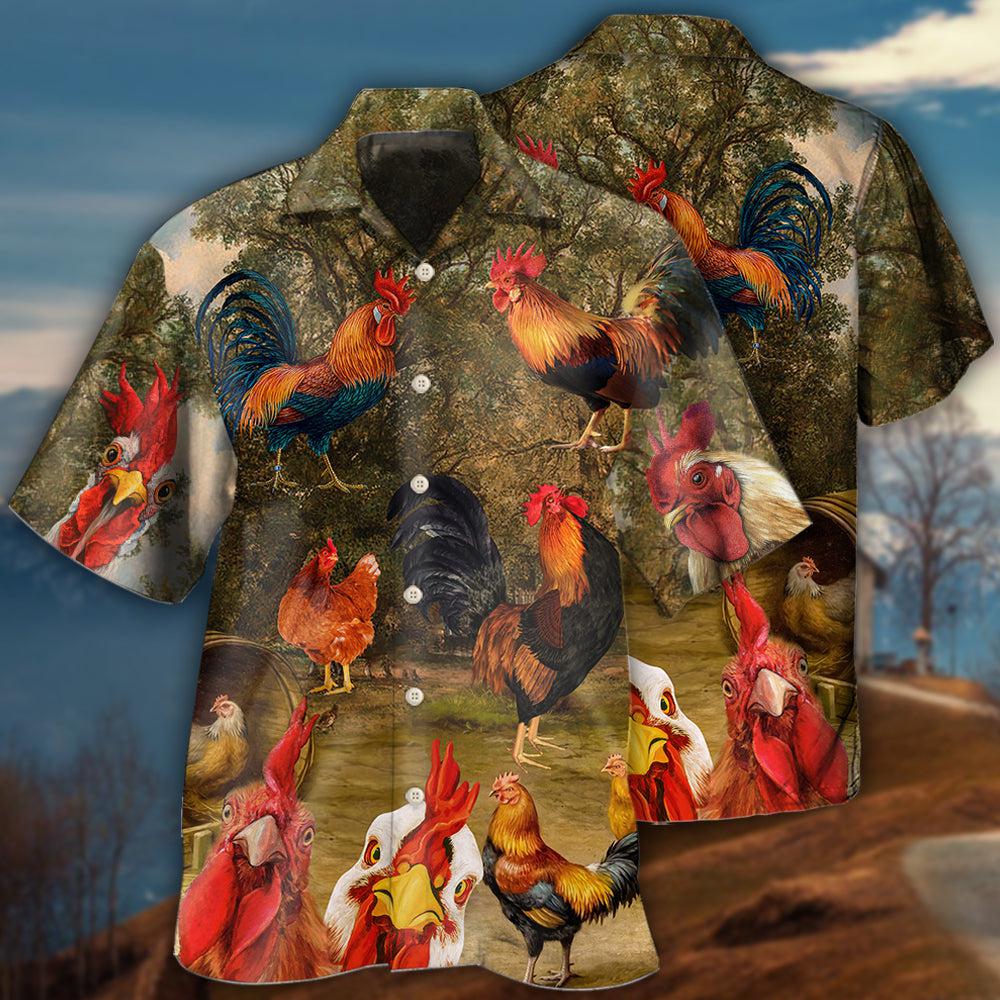 Chicken Old Garden - Hawaiian Shirt - Owls Matrix LTD